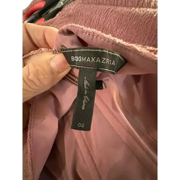 BCBGMAXAZRIA Pink 100% Polyester Midi A-Line Dress Size 02 - Picture 5 of 8